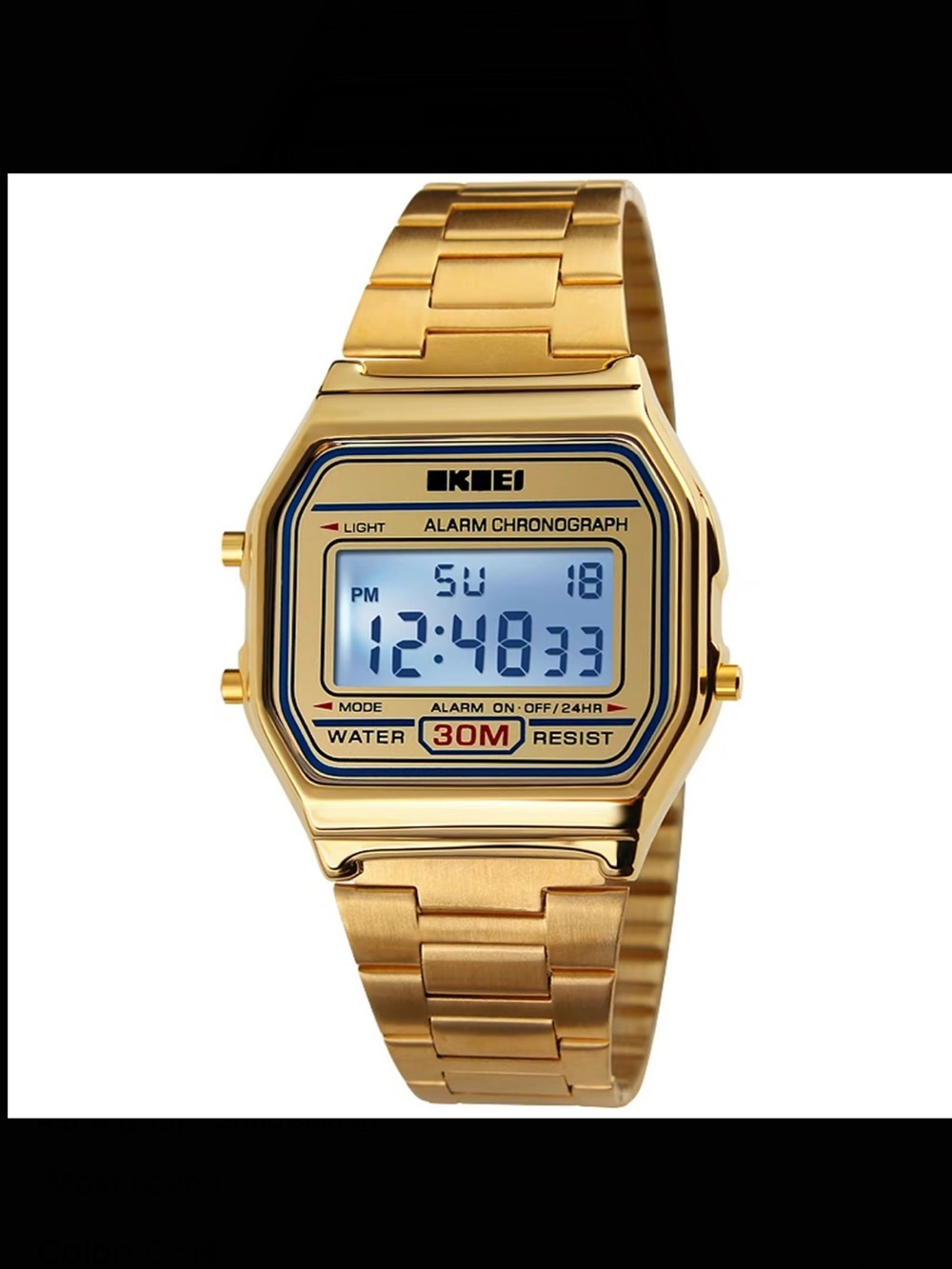 & Other Stories Gold Digital Alarm Chronograph Watch